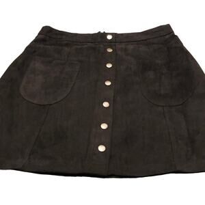 Love by Design Black Faux Suede Mini Skirt Juniors Size XL Pockets Lined